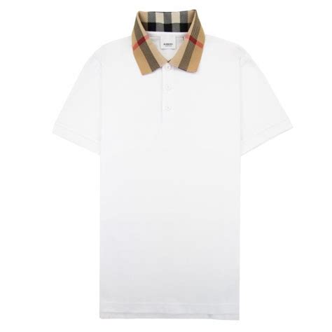 burberry brit ruched check collar polo shirt|Check Collar Cotton Polo Shirt in White .